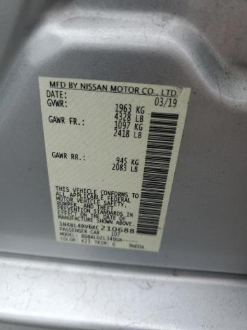 2019 NISSAN ALTIMA S 1N4BL4BV6KC210688