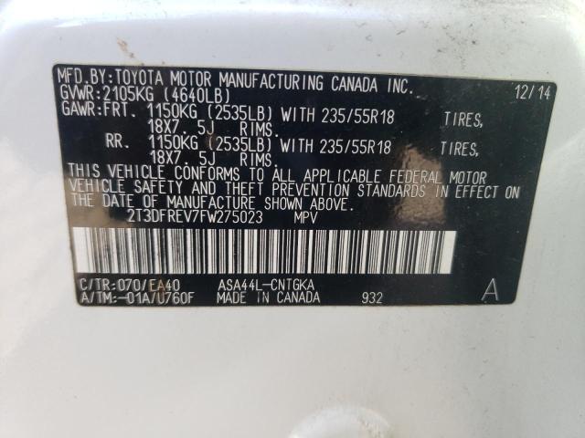 2015 TOYOTA RAV4 LIMIT 2T3DFREV7FW275023