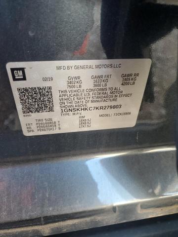 2019 CHEVROLET SUBURBAN K 1GNSKHKC7KR279803