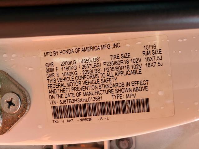 2017 ACURA RDX 5J8TB3H3XHL013681