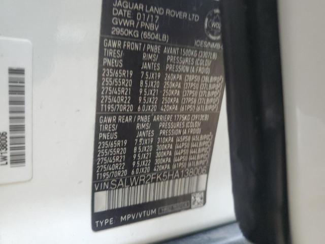 2017 LAND ROVER RANGE ROVE - SALWR2FK5HA138006
