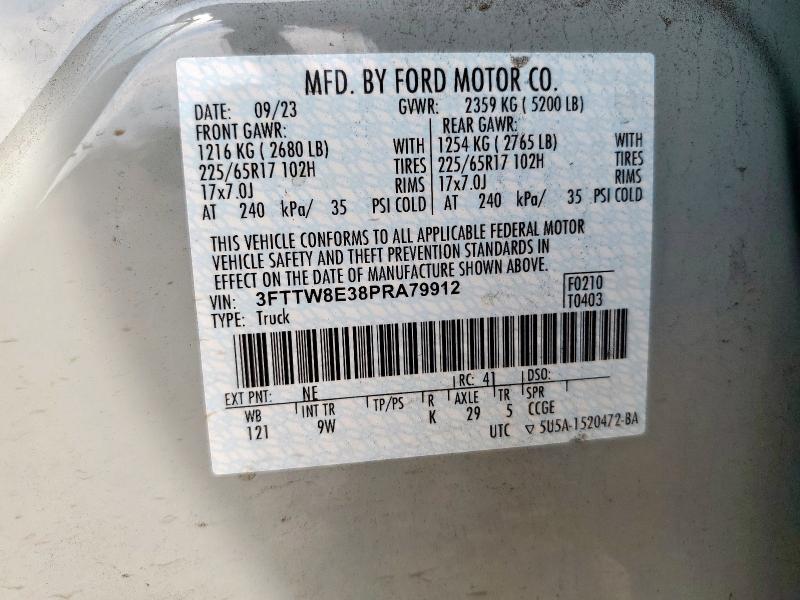 2023 FORD MAVERICK XL 3FTTW8E38PRA79912