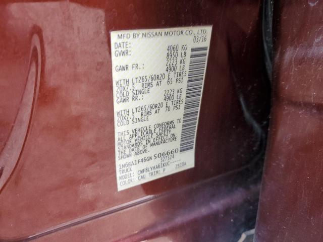2016 NISSAN TITAN XD S 1N6BA1F46GN506660