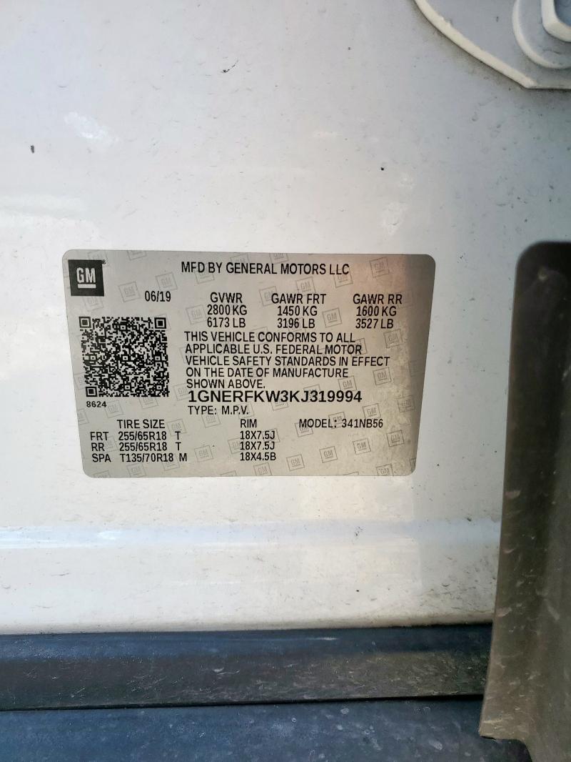 2019 CHEVROLET TRAVERSE L 1GNERFKW3KJ319994