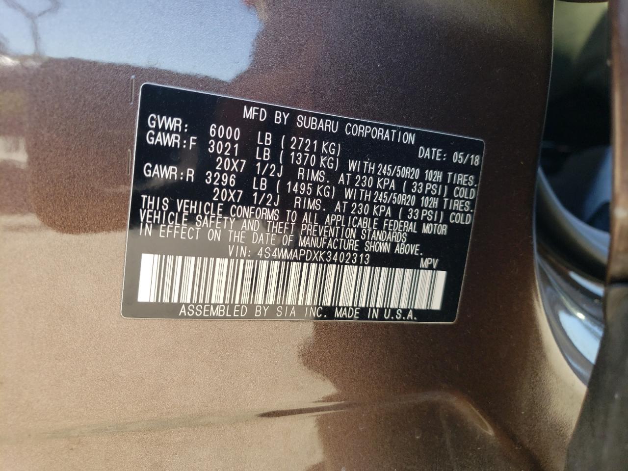 SUBARU ASCENT LIMITED