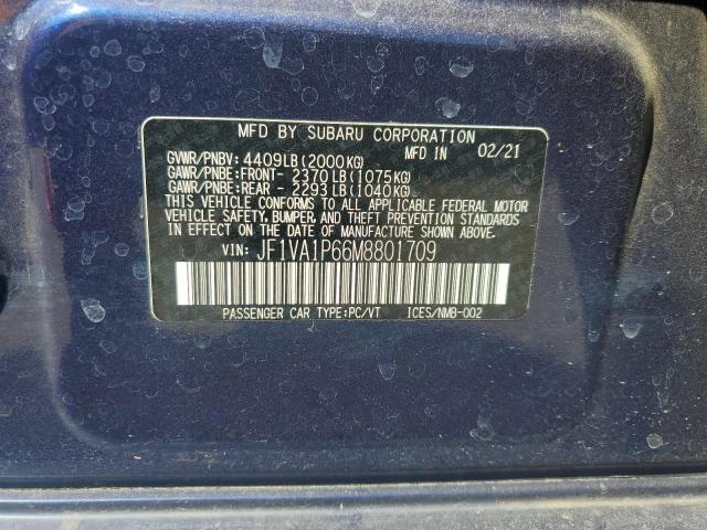2021 SUBARU WRX LIMITE JF1VA1P66M8801709