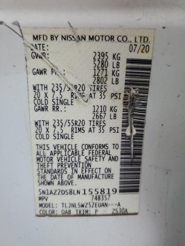 2020 NISSAN MURANO PLATINUM 5N1AZ2DS8LN155819