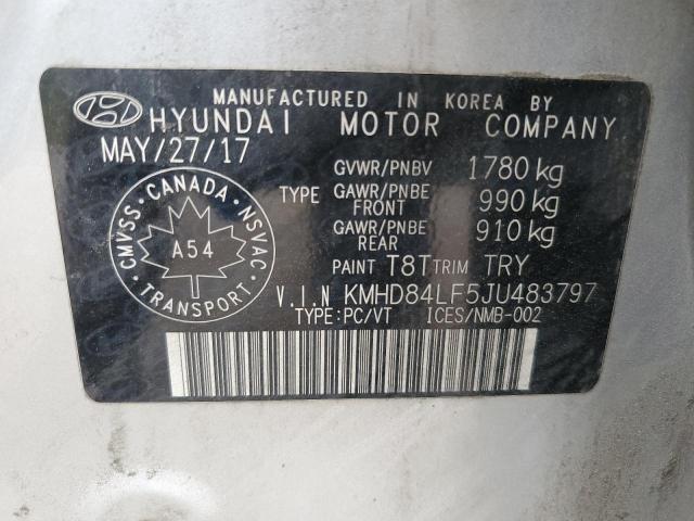 2018 HYUNDAI ELANTRA SE KMHD84LF5JU483797