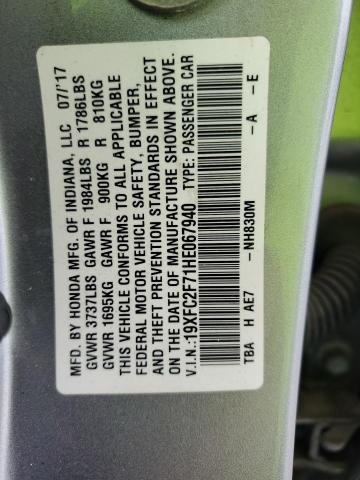 2017 HONDA CIVIC EX - 19XFC2F71HE067940