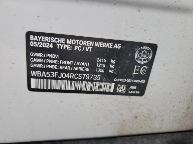 2024 BMW 530I XDSPO WBA53FJ04RCS79735