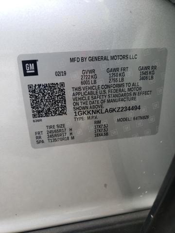 2019 GMC ACADIA SLE 1GKKNKLA6KZ234494