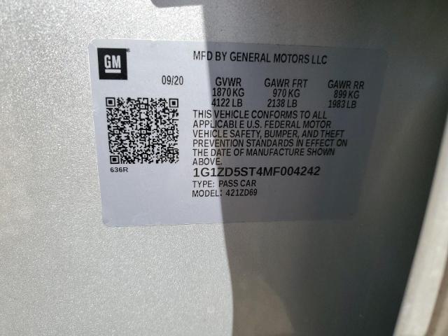 2021 CHEVROLET MALIBU LT 1G1ZD5ST4MF004242