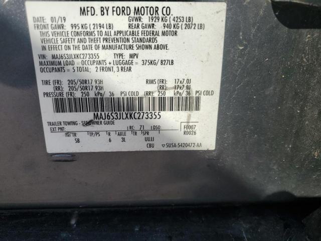 2019 FORD ECOSPORT S - MAJ6S3JLXKC273355
