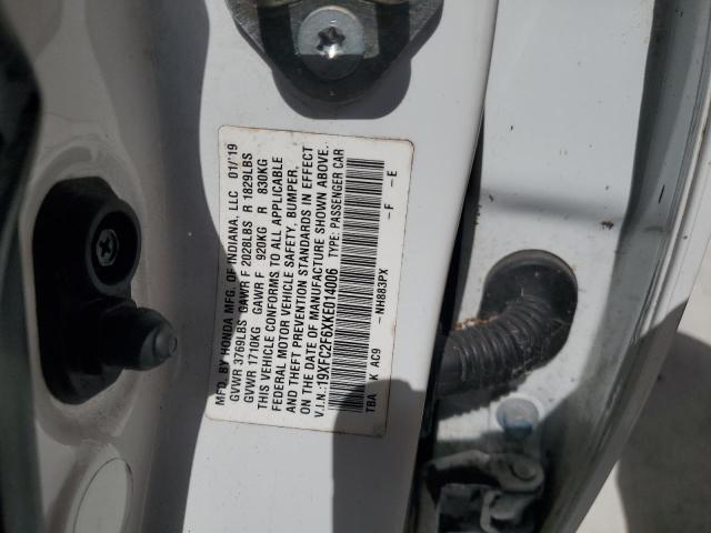 2019 HONDA CIVIC LX 19XFC2F6XKE014006