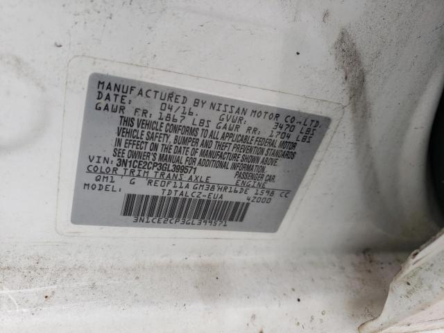 2016 NISSAN VERSA NOTE 3N1CE2CP3GL399571