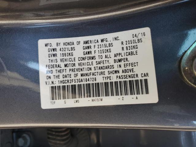 2016 HONDA ACCORD SPO 1HGCR2F53GA184728