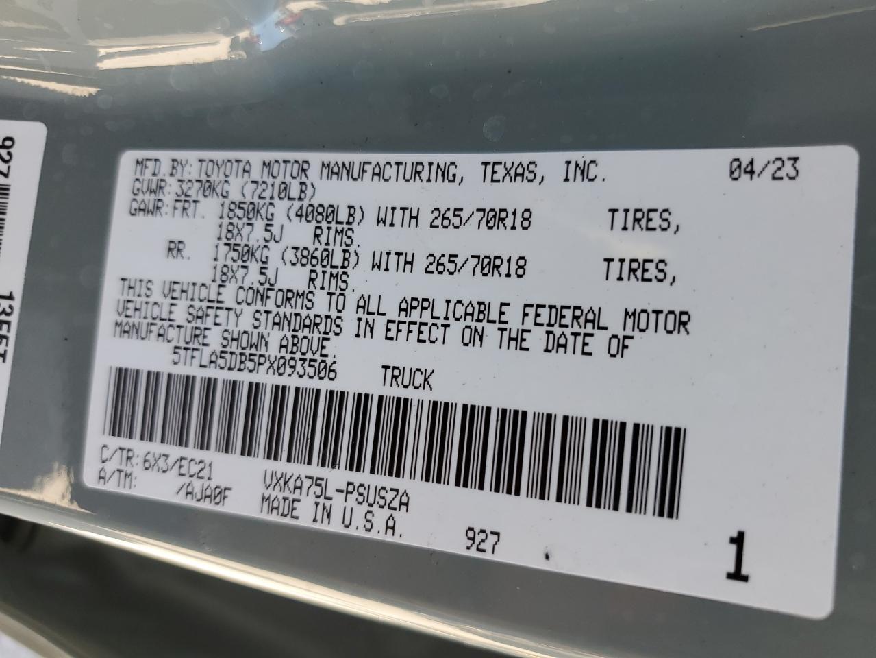 TOYOTA TUNDRA CREWMAX SR