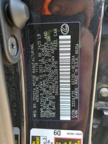 2020 LEXUS ES 350 F S 58AGZ1B12LU061710