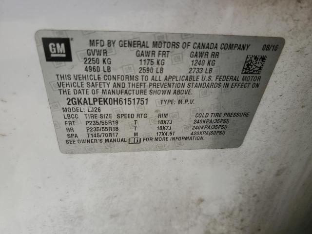 2017 GMC TERRAIN SL 2GKALPEK0H6151751
