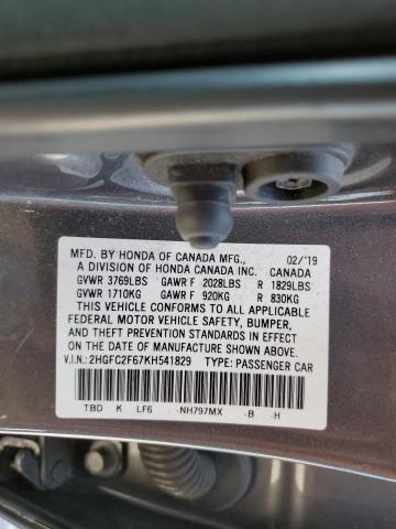 2019 HONDA CIVIC LX 2HGFC2F67KH541829