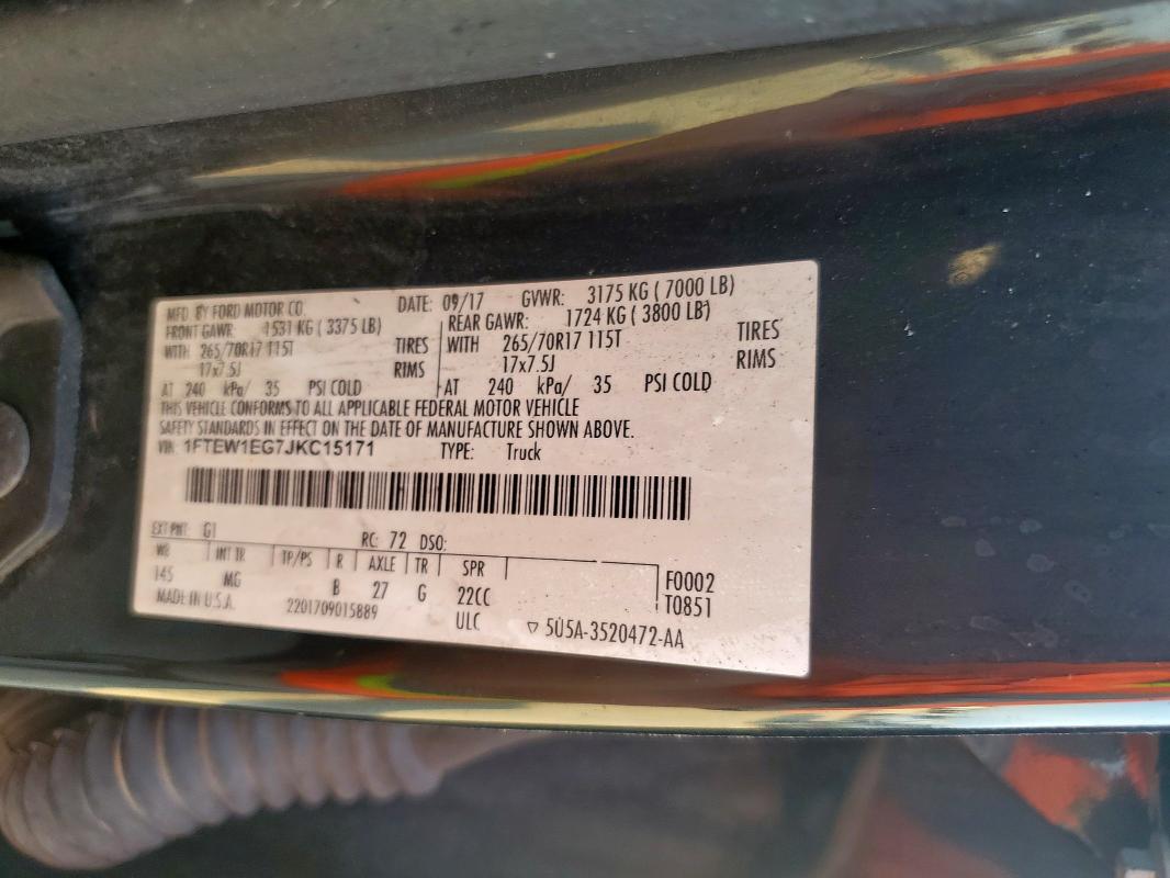 2018 FORD F150 SUPER #3292734596