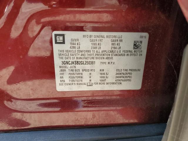 2016 CHEVROLET TRAX LS - 3GNCJKSB2GL250381