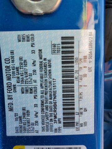 2022 FORD BRONCO SPO 3FMCR9B67NRE15117