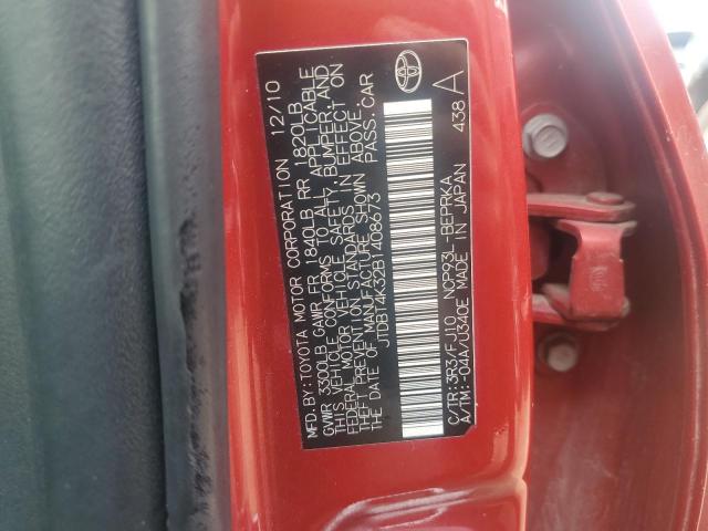 2011 TOYOTA YARIS - JTDBT4K32B1408673
