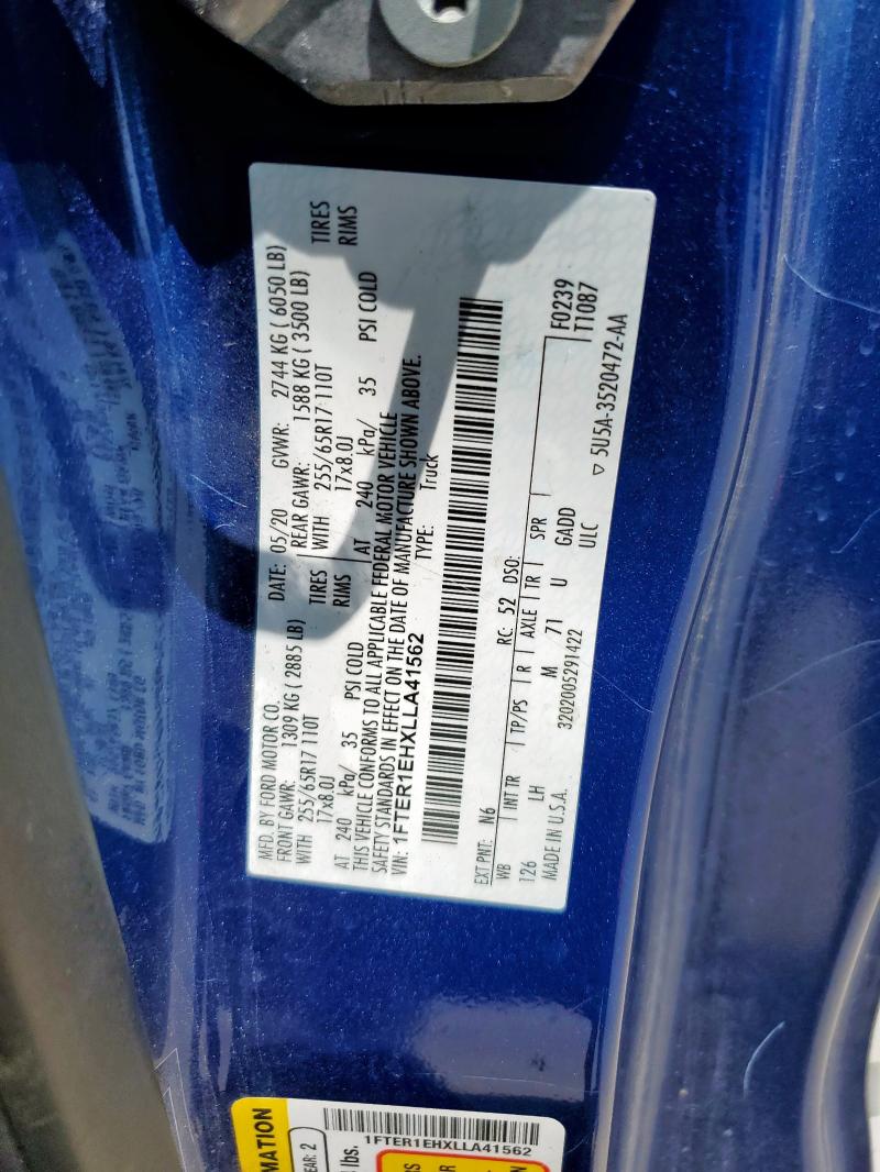 2020 FORD RANGER XL 1FTER1EHXLLA41562