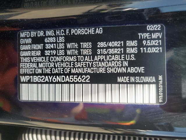 2022 PORSCHE CAYENNE GT WP1BG2AY6NDA55622