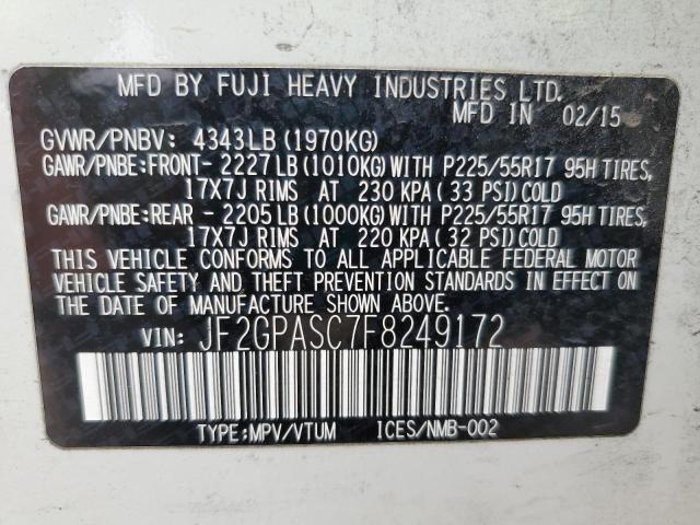 2015 SUBARU XV CROSSTREK SPORT LIMITED #3281908081