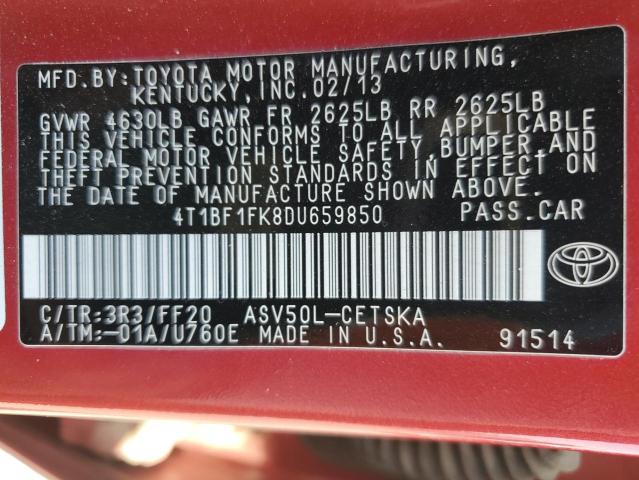 2013 TOYOTA CAMRY L - 4T1BF1FK8DU659850
