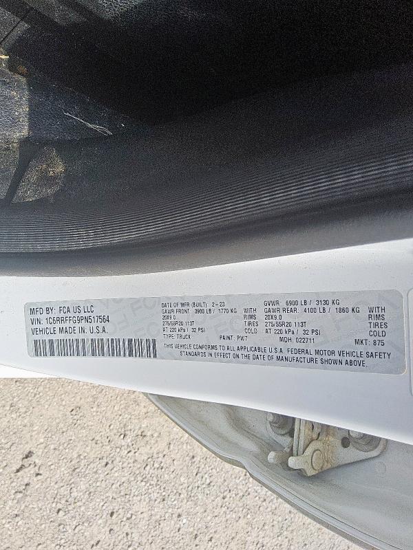 2023 RAM 1500 BIG H 1C6RRFFG9PN517564