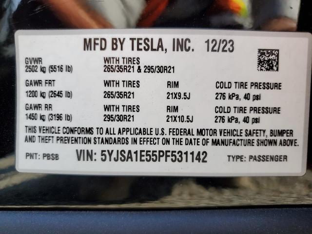 2023 TESLA MODEL S 5YJSA1E55PF531142