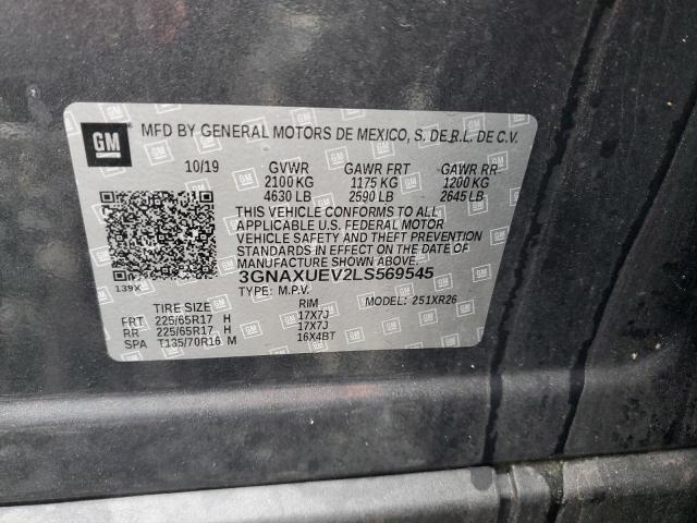 2020 CHEVROLET EQUINOX LT 3GNAXUEV2LS569545
