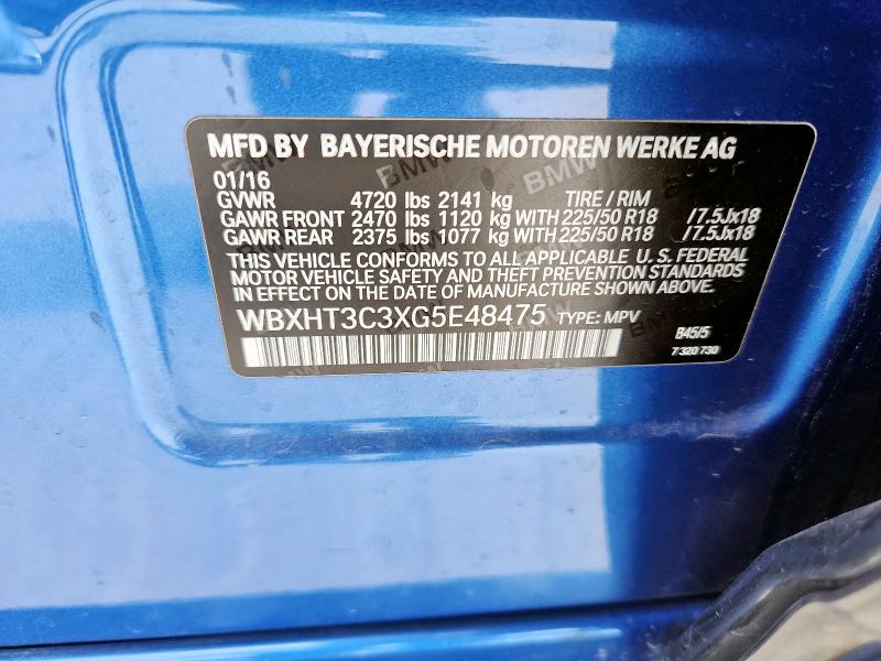 2016 BMW X1 XDRIVE2 WBXHT3C3XG5E48475