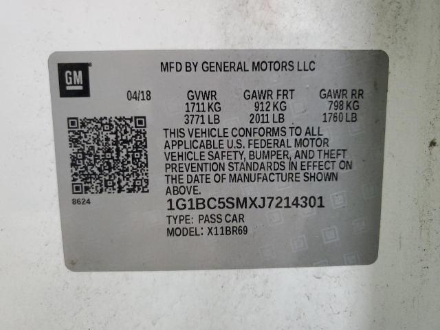 2018 CHEVROLET CRUZE LS - 1G1BC5SMXJ7214301
