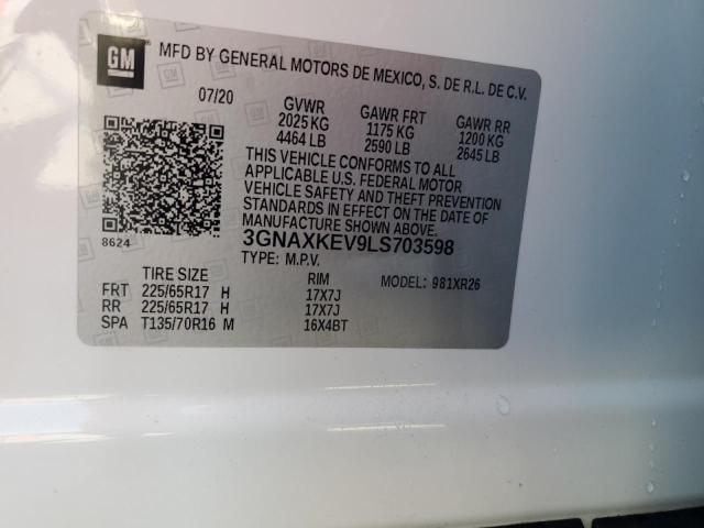 2020 CHEVROLET EQUINOX LT - 3GNAXKEV9LS703598