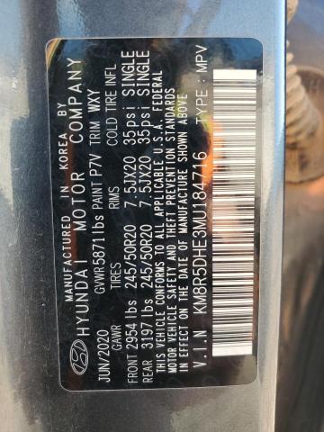2021 HYUNDAI PALISADE LIMITED KM8R5DHE3MU184716