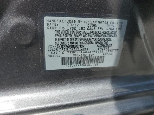 2017 NISSAN VERSA S - 3N1CN7AP0HL867435