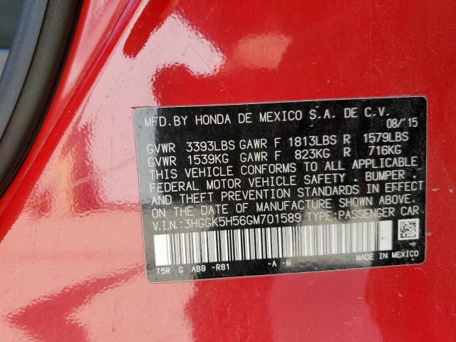 2016 HONDA FIT LX #3282603869