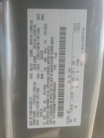 2022 FORD F250 SUPER - 1FT8W2BT7NEF09680