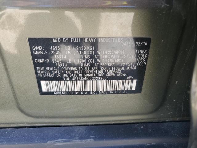2016 SUBARU OUTBACK 2. - 4S4BSANC5G3299601