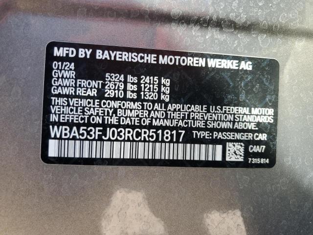 2024 BMW 530 XI WBA53FJ03RCR51817