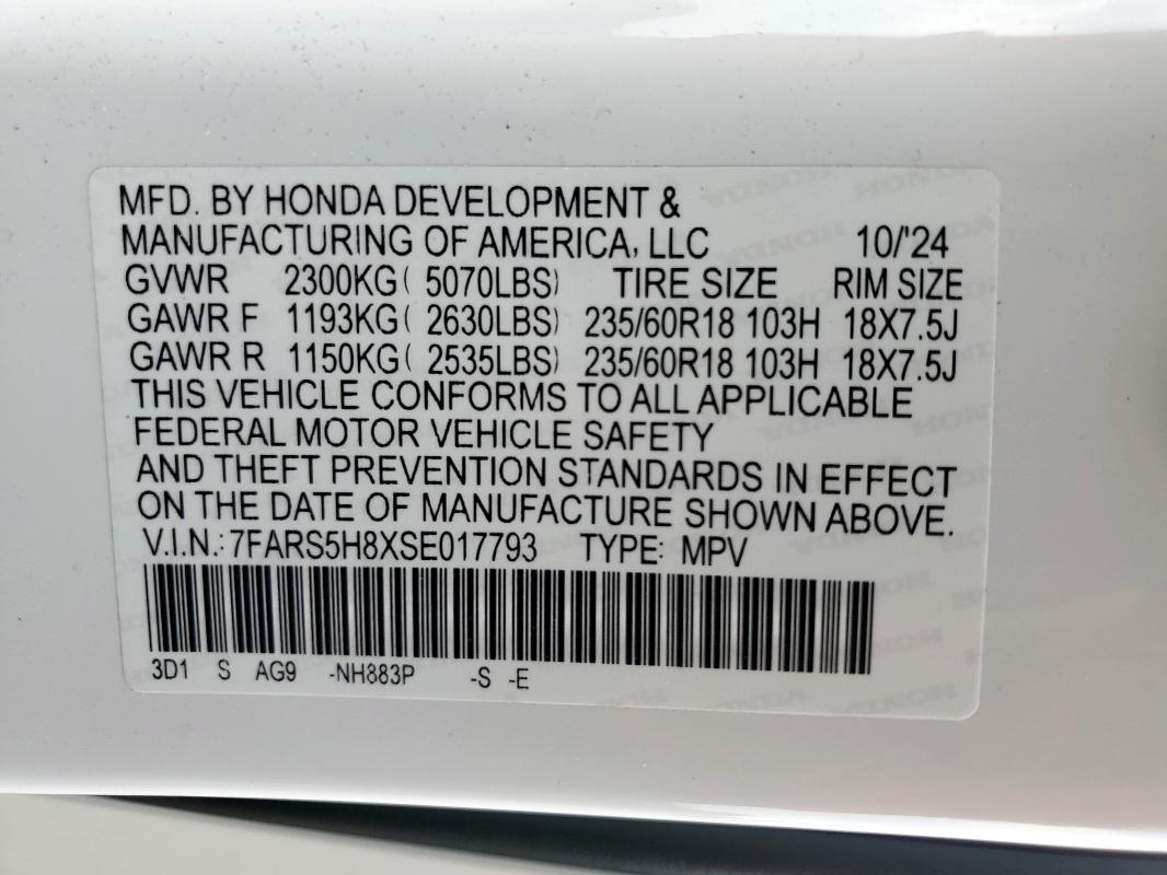 2025 HONDA CR-V SPORT 7FARS5H8XSE017793