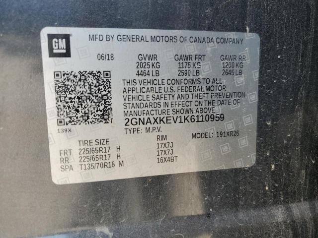 2019 CHEVROLET EQUINOX LT - 2GNAXKEV1K6110959