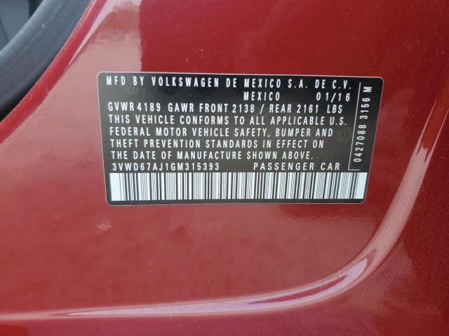 2016 VOLKSWAGEN JETTA SE 3VWD67AJ1GM315393