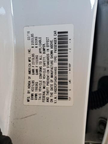 2016 HONDA ACCORD SPORT 1HGCR2F54GA144495