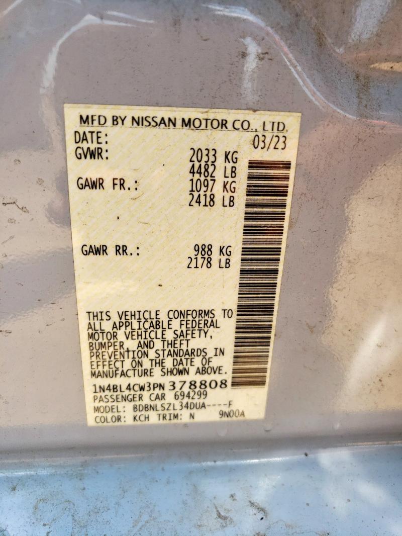 2023 NISSAN ALTIMA SR 1N4BL4CW3PN378808