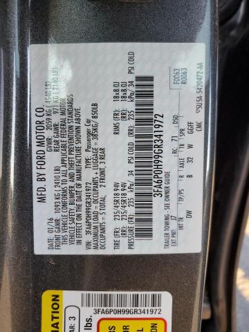 2016 FORD FUSION SE 3FA6P0H99GR341972